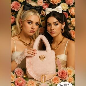 Juicy Couture Pink Blush Faux Fur Mini Tote Bag with Crossbody Strap NWT